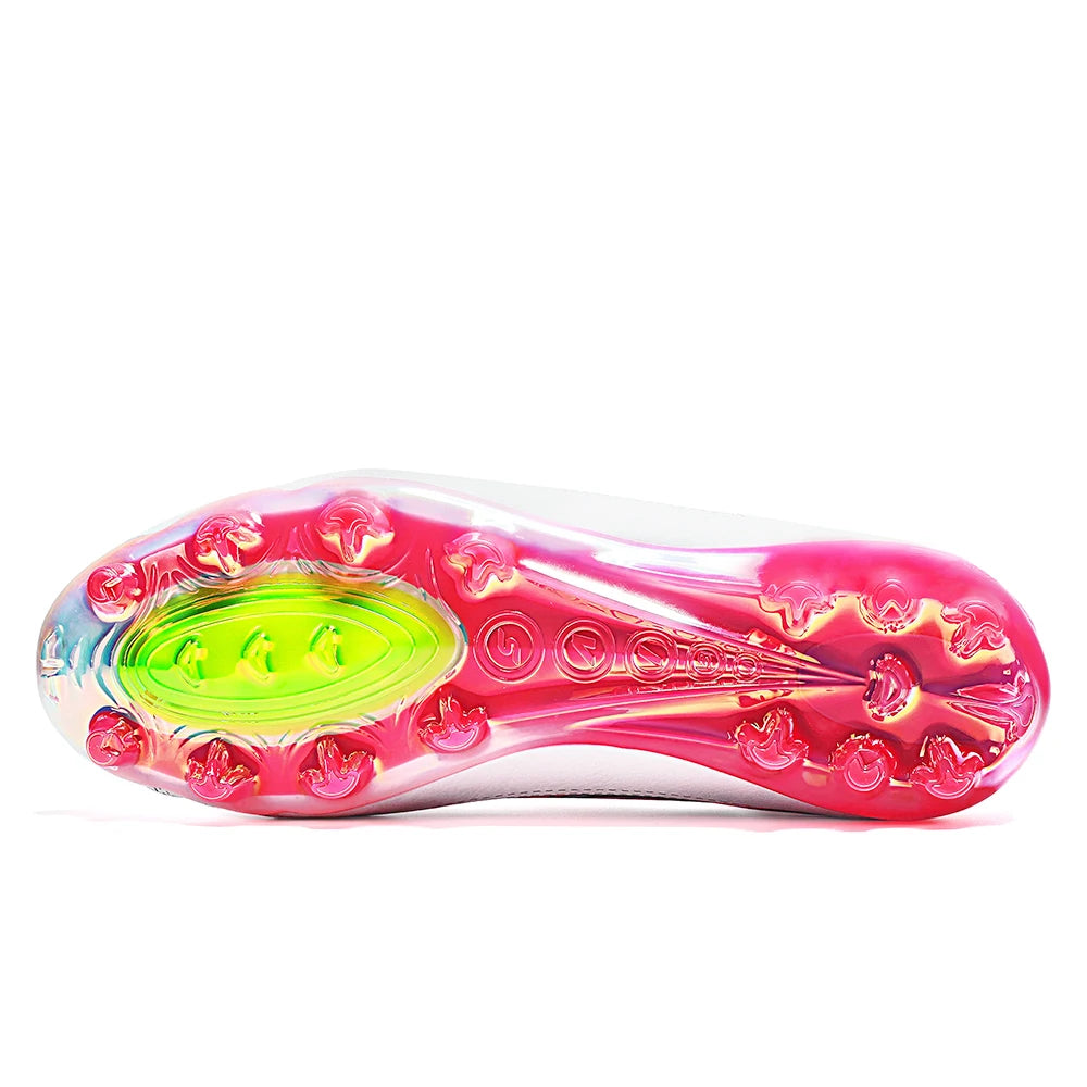 Chaussures de football pour adultes, crampons AG FG, légères, antidérapantes, avec longues pointes, résistantes à l'usure, pour terrain de gazon extérieur.