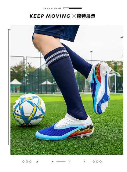 New Men's Football Boots Shoes Match Training Soccer Shoes Non-Slip Cleats Long Spikes FG Ultralight Outdoor Sneakers Drop Shipping