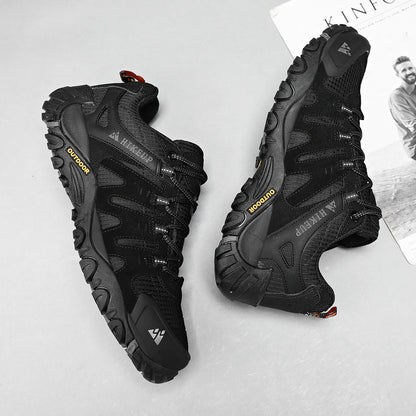 HIKEUP Herre-vandresko i ruskind, udendørssko, slidstærke herresko til trekking, vandring, jagt og taktiske sneakers