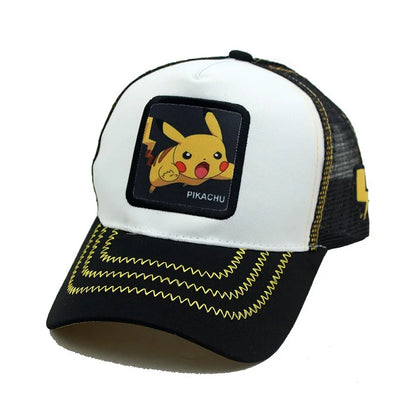 Pokémon-baseballkasket, Pikachu-hat, Pokémon-cosplay-hiphop-kasket til piger, drenge, børn, anime-figurer, legetøj, gave, tegneseriehat