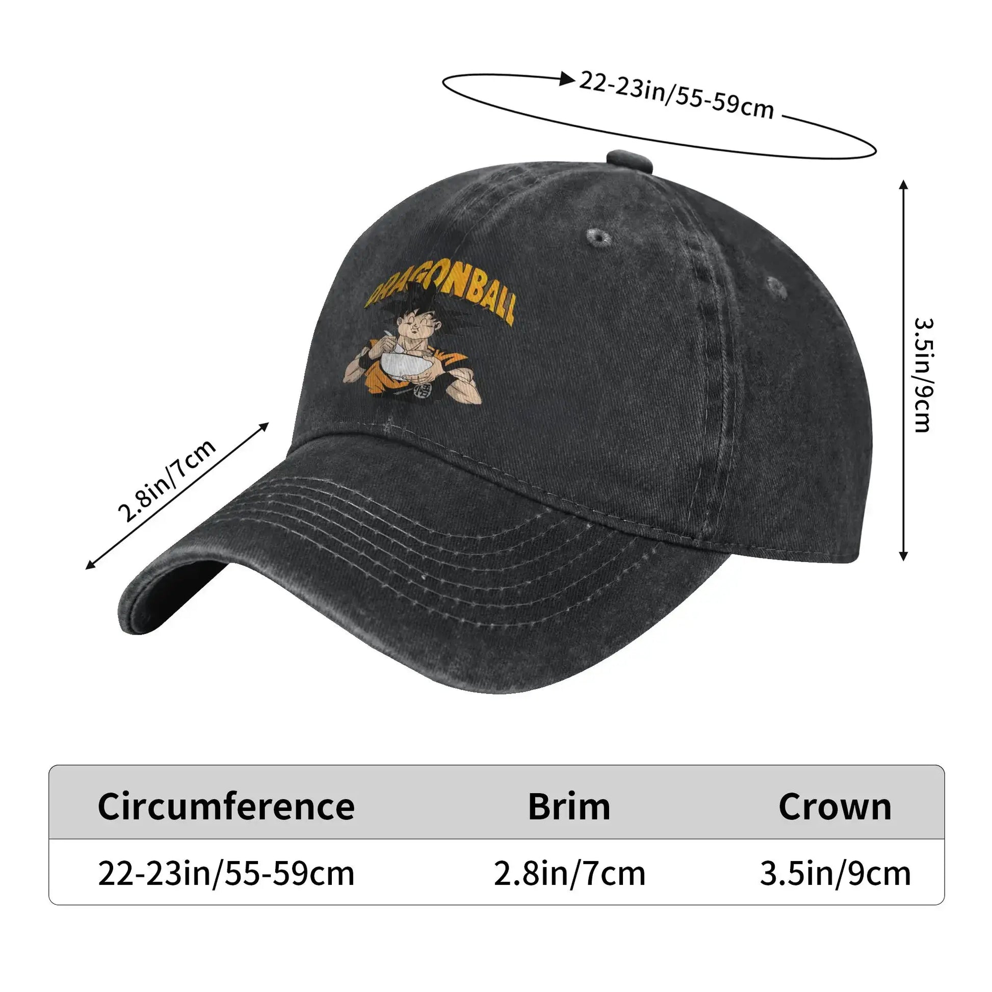 Produit gaming premium Fraquane Retro DBZ dragon ball Goku Eating Ramen Baseball Caps Unisex Distressed Washed Sun Cap Outdoor Summer Adjustable Fit Hats Cap