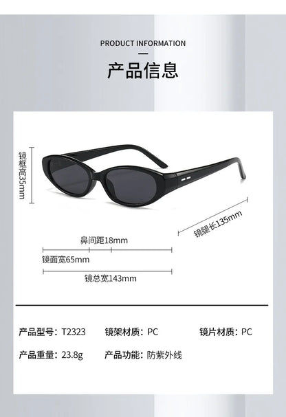 Retro Oval Sunglasses for Women Men Chic Cat Eye Y2K Designer UV400 Sun Glasses Outdoor Sports Eyewear Hiking Cycling Shades
