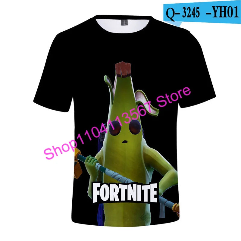 Christmas 3D T-shirt Zero Triggerfish F-Fortnited T Shirt Competitive Game Streetwear Kids Boys and Girls Harajuku Teen Tees
