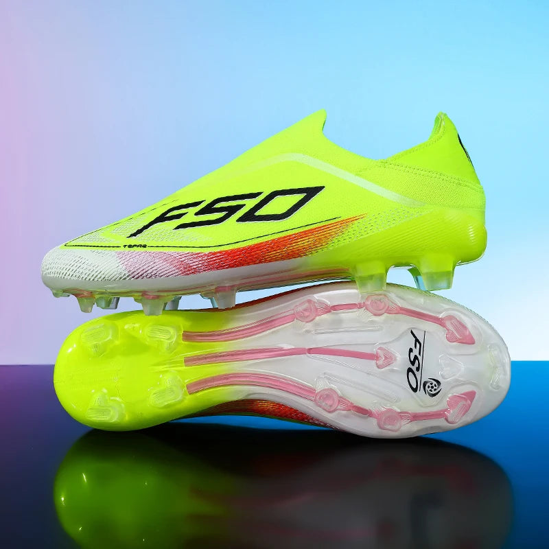 Nouvelles chaussures de football pour hommes, crampons mi-montants de haute qualité, légères, antidérapantes, pour l'extérieur et l'entraînement sur gazon, modèle très vendu