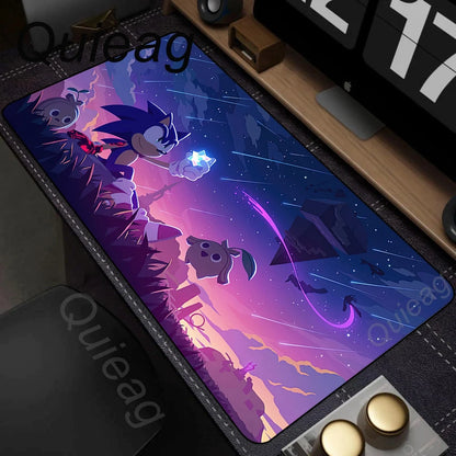 Anime Sonic The Hedgehog Mousepad XXL Deskmat With Lockrand Gaming Accessories Mousepad HD Print Gaming Keyboard Pad Padding Mat