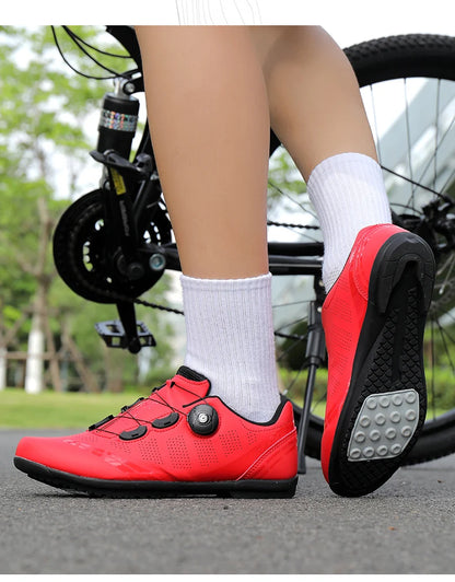Men Cycling Shoes Road Bikes Women Racing Competition Self-Locking Speed Cycling Sports Shoes Women Spd Cleats Cycling Shoes