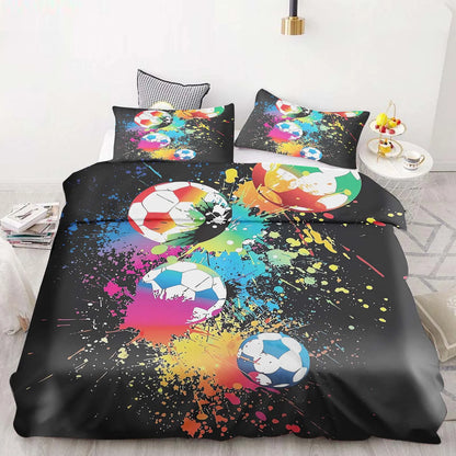 Football Duvet Cover Set Comforter Bedding 3D Children’s Bedding Set 3-Piece 1 Quilt Cover King Size