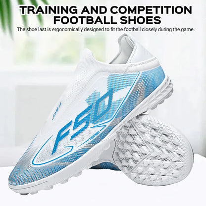 Professional TF Soccer Boots Unisex Youth Adult PU Fabric Upper Rubber Sole Non-Slip Training Cleats
