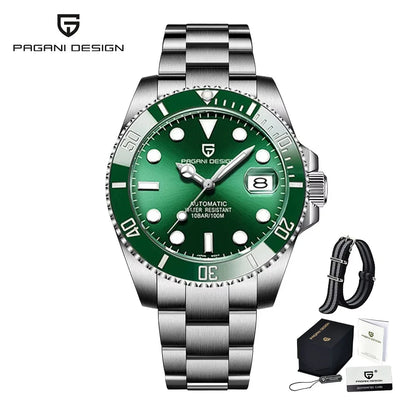 PAGANI DESIGN Men's Automatic Mechanical Watch PD1661 8215 Dive Stainless Steel Waterproof Clock Sapphire Reloj Hombre