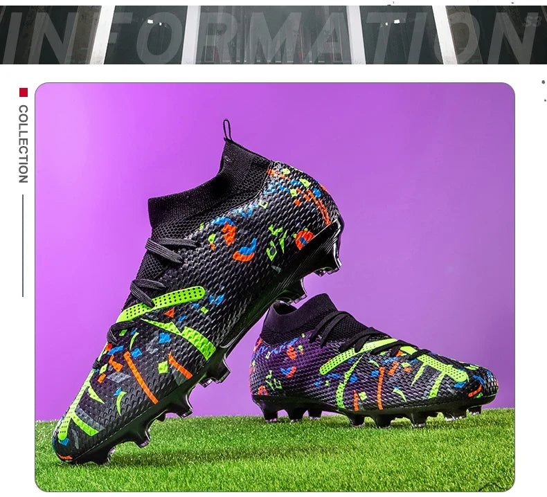 Nouvelles chaussures de football pour hommes, chaussures d'entraînement professionnelles, chaussures de football, baskets de match, chaussures de sport pour l'extérieur sur gazon, antidérapantes, ultralégères, unisexes