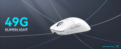 ATTACK SHARK X3 trådlös gamingmus, 49g ergonomisk PC-mus, trippellägen, PAW3395 26K DPI optisk sensor, programmerbara knappar