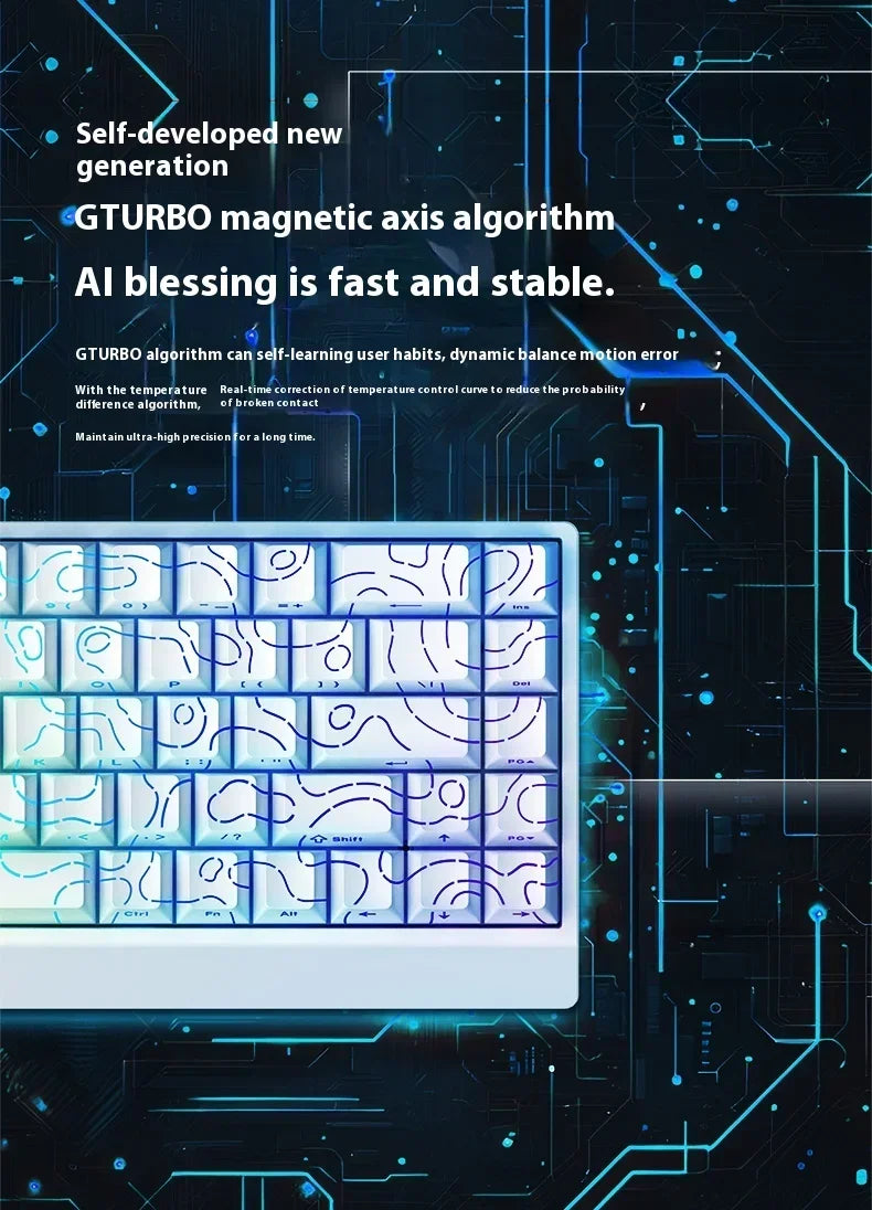IROK Mercury68 Max Magnetic Mechanical Gaming Keyboard, 68-Key Wired 8K Rapid Trigger Keyboard with Hall Effect Switches, Hot-Swappable RGB Gaming Keyboard