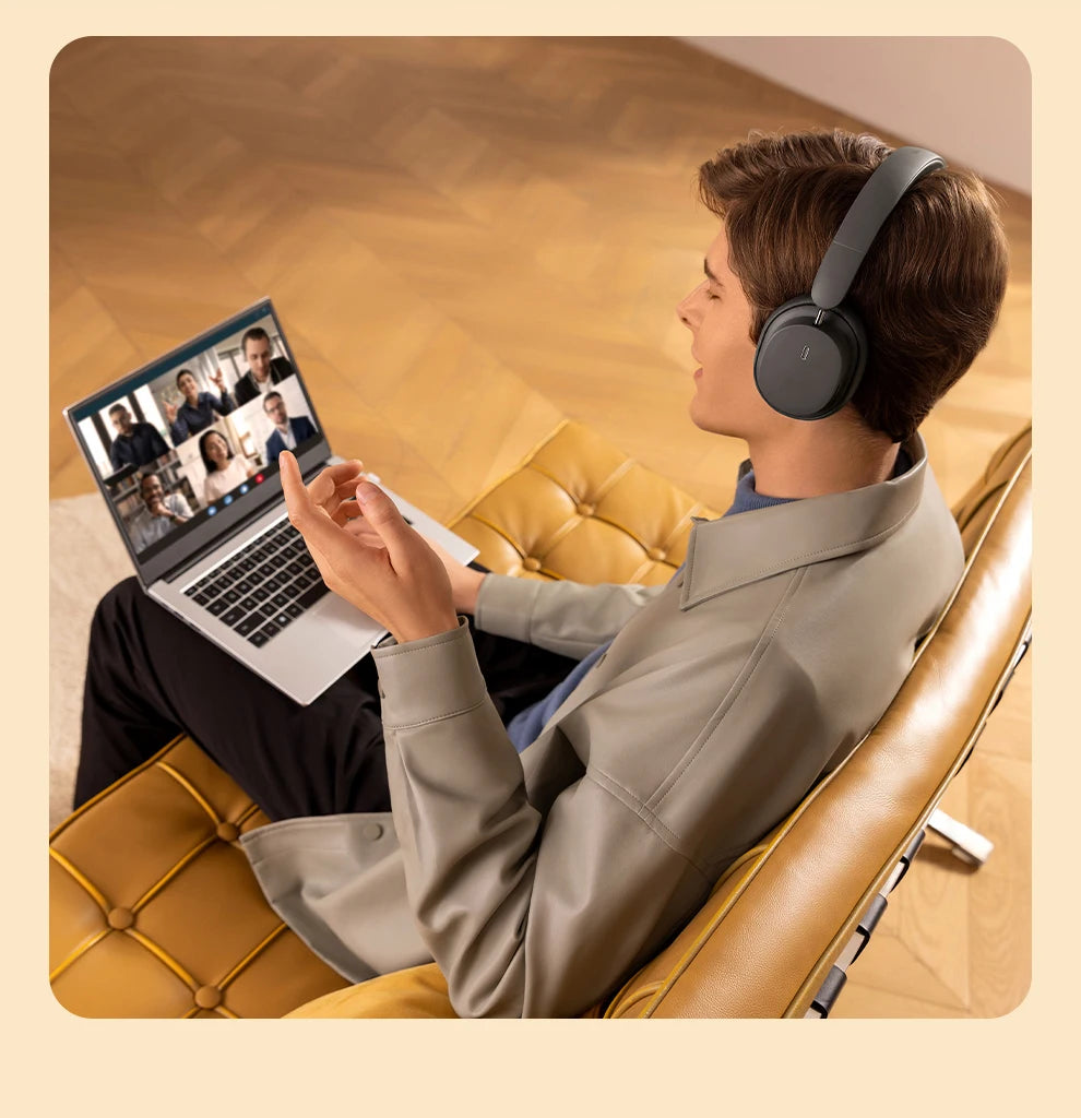 Baseus kabellose Bluetooth 5.3 Over-Ear-Kopfhörer – HiFi-40mm-Treiber, faltbares Headset mit 70H Wiedergabezeit und Spatial Audio