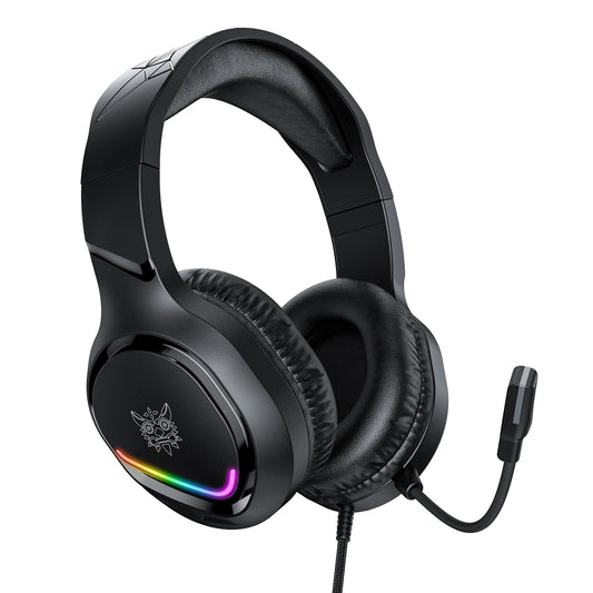 Casque de jeu filaire ONIKUMA X31, casque supra-auriculaire RGB avec haut-parleurs de 50 mm, microphone flexible, prise audio 3,5 mm pour PC, PS4, Xbox, pour les joueurs.