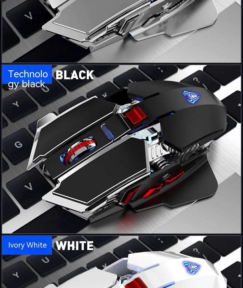 AULA mouse Multifunctional Gaming Side Keys Mouse Rechargeable Mecha style Mice 2.4 G Wireless Ergonomics Dpi adjustable Gamer