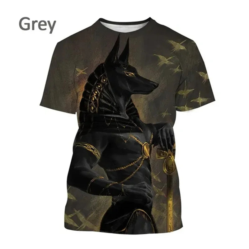 Grim Reaper Anubis Tee Shirts 3D Printed Ancient Egyptian God T Shirt Eye of Egypt Pharaoh Fashion Harajuku Short Sleeve T-shirt