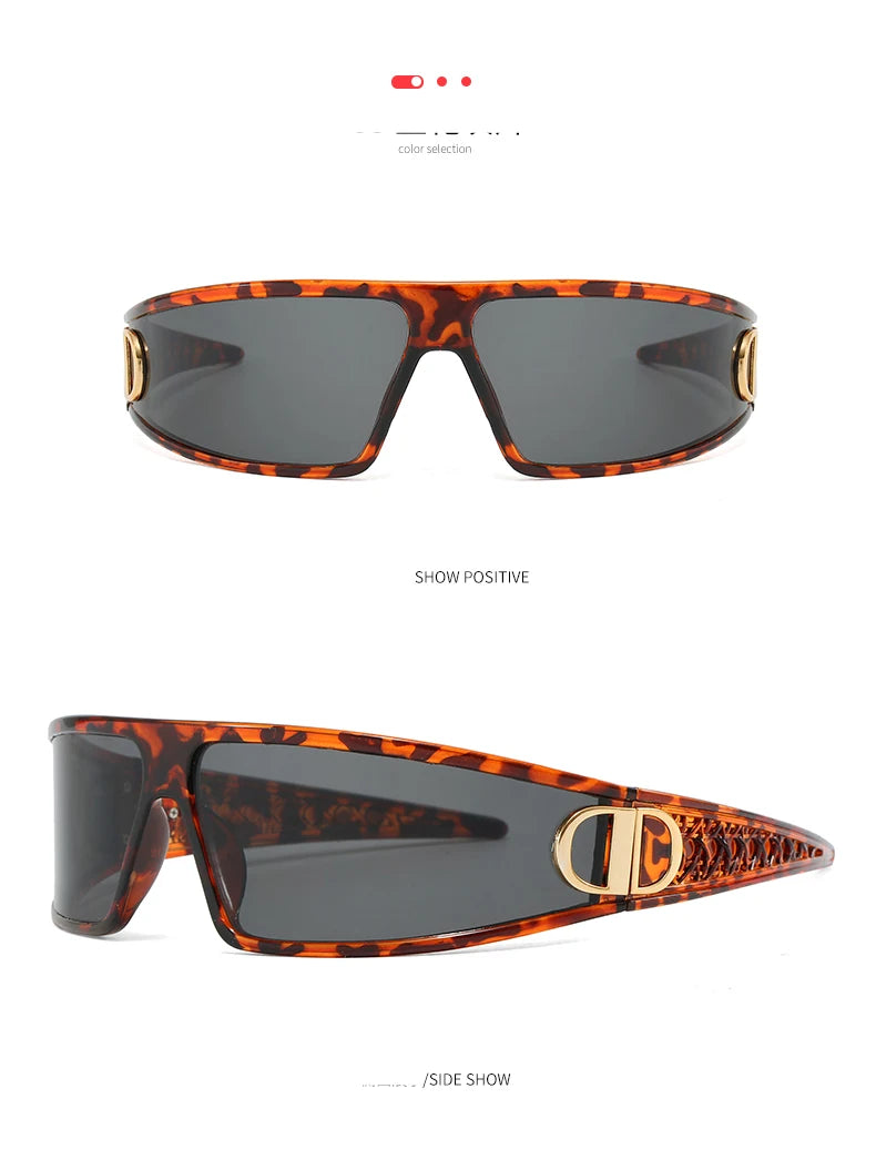 2pcs Luxury Headband Sunglasses Internet Celebrity Personalized Street Photography Concave Styling Outdoor UV Resistant Glasses