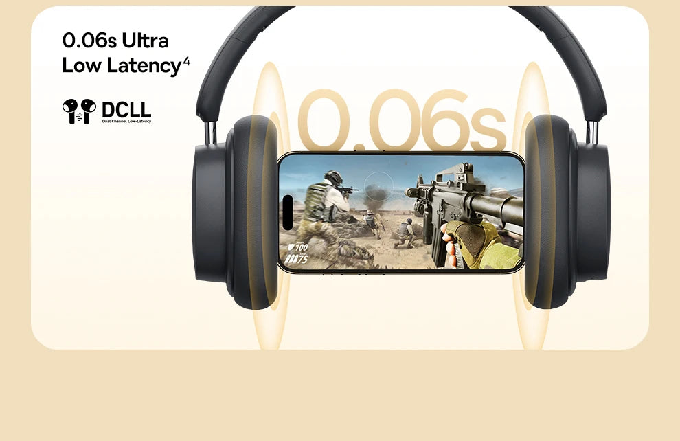 Baseus kabellose Bluetooth 5.3 Over-Ear-Kopfhörer – HiFi-40mm-Treiber, faltbares Headset mit 70H Wiedergabezeit und Spatial Audio