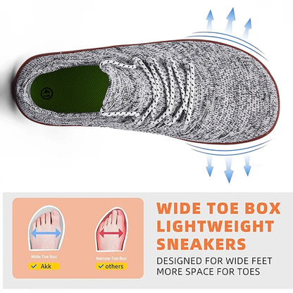 Unisex Minimalist Barefoot Shoes Lightweight Breathable Wide Toe Sneakers for Outdoor Casual Walking
