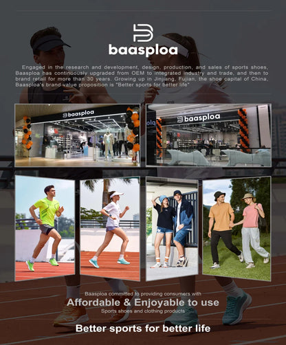 Baasploa Women Sports Shoes Outdoor Lightweight Breathable Jogging Sneakers Female Casual Mesh Anti-slip Lace Up Running Shoes