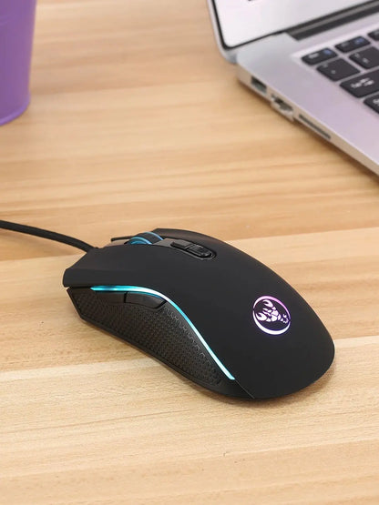 Popular Choice HXSJ A869 Optical Ergonomic RGB ABS 4-level Resolution Adjustment Wired Gaming Mouse for Laptop and PC