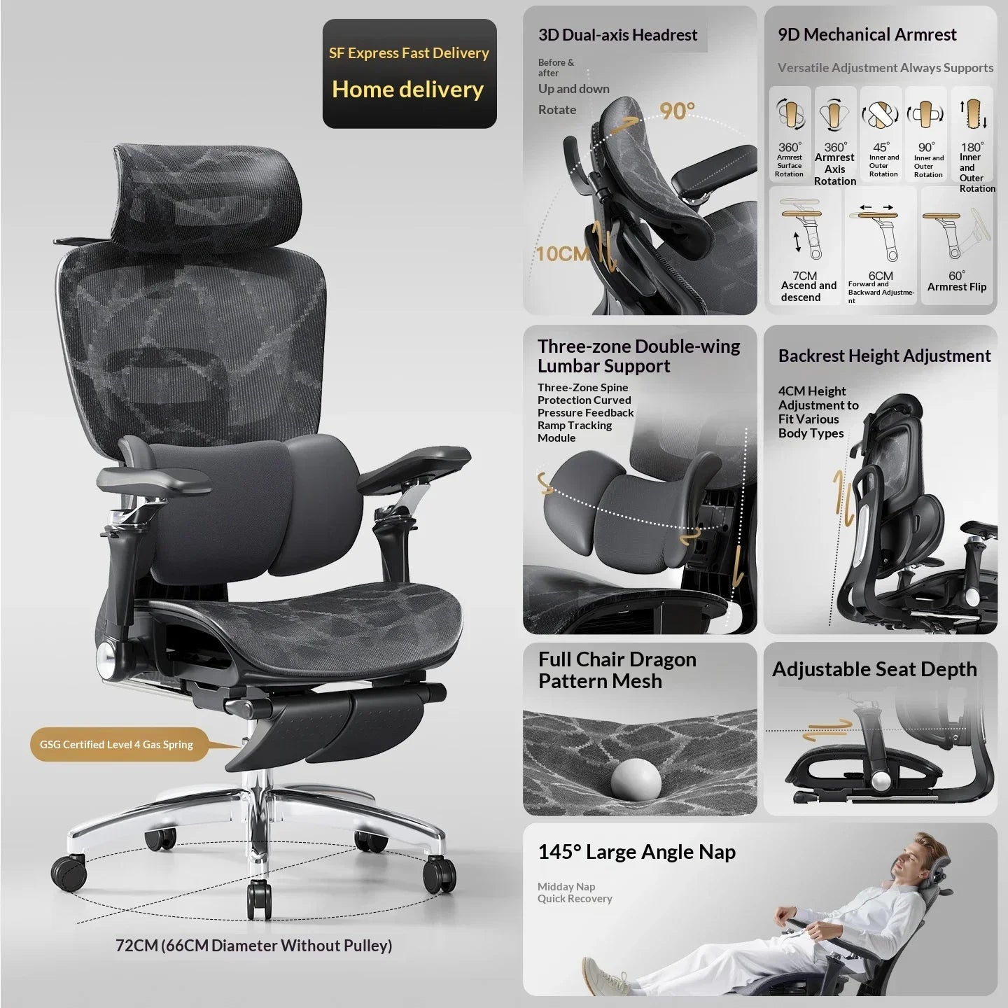 Modern Gaming Chair Racing Style Ergonomic Computer Chair Headrest Footrest Office Chair Gaming Chair Furniture
