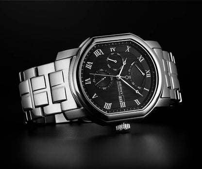 BERNY Men's Mechanical Watch, Top Accuracy, Automatic Wristwatch, Luxury Male Clock, Sapphire, Self-Winding, Waterproof
