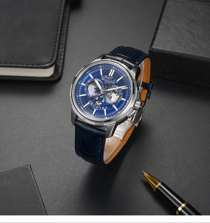 Relógio mecânico masculino totalmente automático BORIAGE(BOAIJIUA) — design original, resistente à água e luminoso