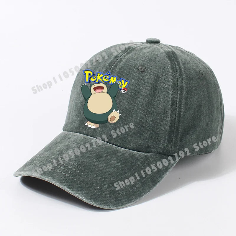 Pokémon-baseballkasketter, Pikachu, kawaii, anime-figurer, solhatte, sommer, udendørs, forældre og børn, solhat, trendy kasket med andetunge, gave