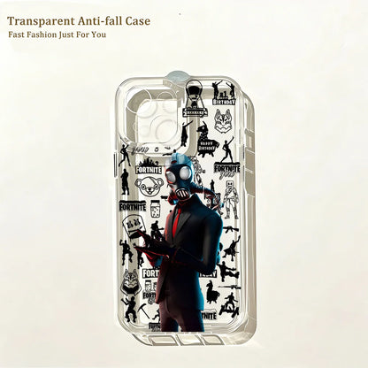 Capa de Telemóvel Hot Game F-Fortnites para iPhone 17e 17 16 16e 15 14 13 12 11 Mini Pro Max X XR XSMax 7 8 Air Plus com Traseira Transparente