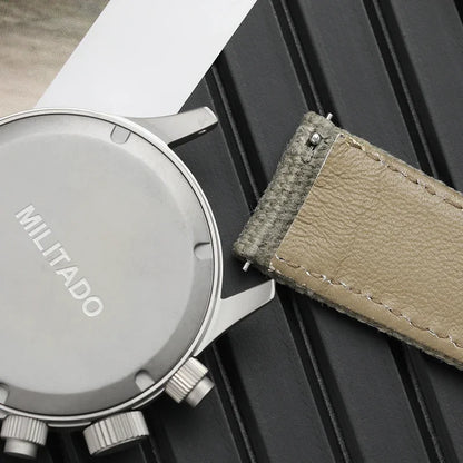 Reloj cronógrafo de cuarzo Militado VK61 VK67, 39 mm, caja de acero inoxidable 316L, 3 esferas, resistente al agua 100M, reloj militar multifunción