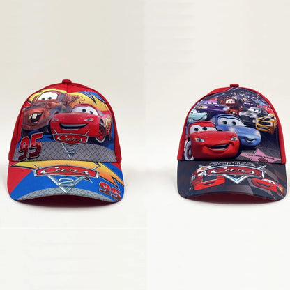 Disney Cars 2 Anime-figur Lightning McQueen tegneserie-baseballkasket i terylen med skygge – udklædningshovedbeklædning til børn med solbeskyttelse – gave