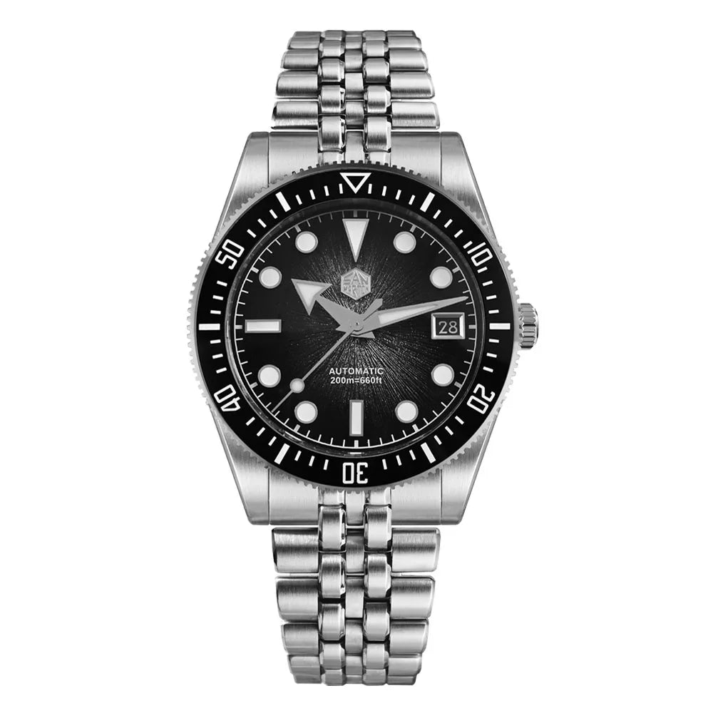 San Martin 37.5mm 40mm Men Diver Watch Miyota 9015 Enamel Dial Luxury Automatic Mechanical Wristwatch Waterproof 200m SN0148