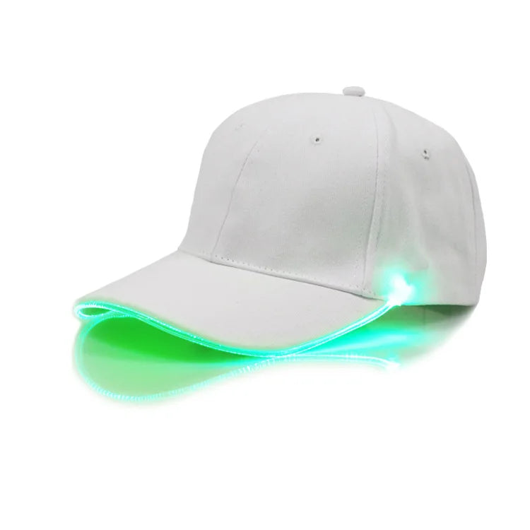 Șapcă cu LED-uri din fibră optică, cu 7 culori luminoase, șapcă de baseball EDC strălucitoare, încărcare USB, șapcă luminoasă, șapcă LED de performanță