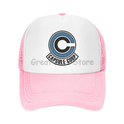 Capsule Corp Κασκέτα μπέιζμπολ με πλέγμα Unisex Καπέλο Trucker Hip-Hop Καπέλο Anime DBZ Dad Hat Ρυθμιζόμενο καπέλο αγώνων Καλοκαιρινά καπέλα Trucker Snapback