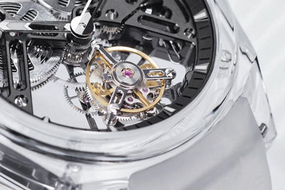 AGELOCER Limited Edition "Ice Never Melts" Free-sprung Crystal Tourbillon Watch Luxury Manual Mechanical Watches