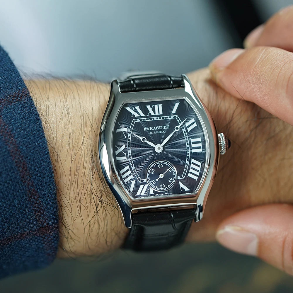 FARASUTE New Classic Hangzhou Customized Movement Manual Mechanical Watch Men Sapphire Crystal Small Second 50m Waterproof reloj