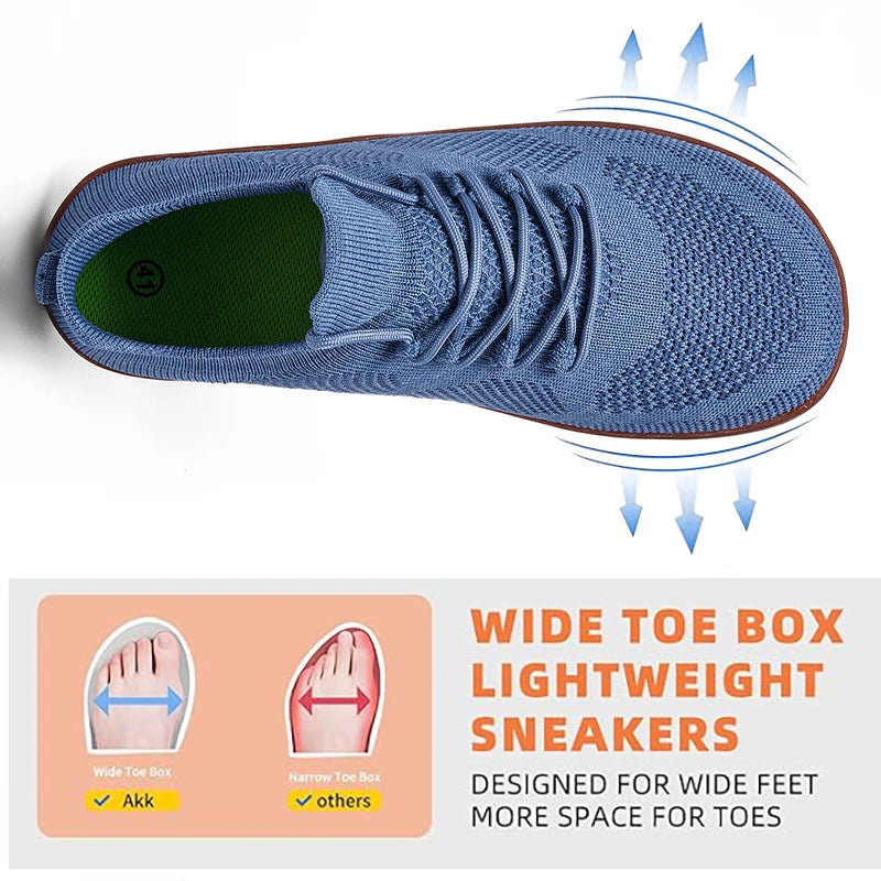 Unisex Minimalist Barefoot Shoes Lightweight Breathable Wide Toe Sneakers for Outdoor Casual Walking