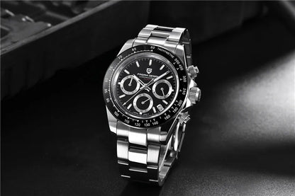 Montre-bracelet pour homme PAGANI DESIGN – Chronographe de luxe, mouvement à quartz MIYOTA VK63, verre saphir, étanche, style sportif