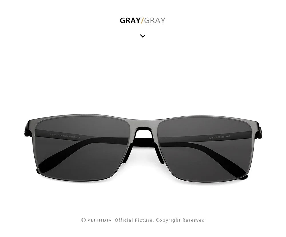 VEITHDIA Brand Fashion Sunglasses Stainless Steel High-definition Nylon Lens Polarized UV400 Eyeglasses For Men Women,  8212