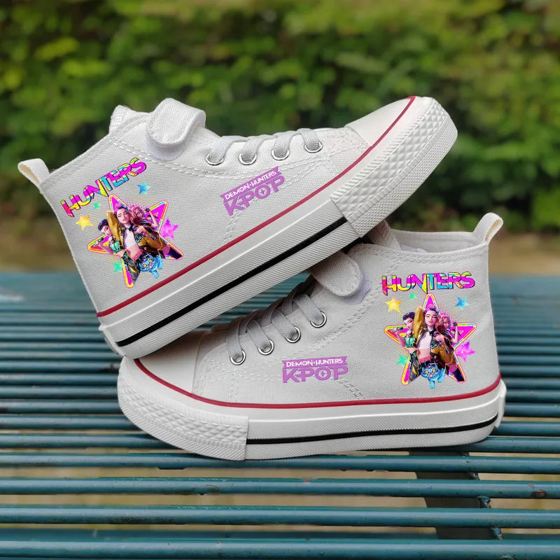 Chaussures en toile pour enfants Rumi Mira Zoey, chaussures pour filles, chaussures de sport, baskets à motifs, chaussures pour enfants, chaussures de tennis à tige haute, chaussures de ville.