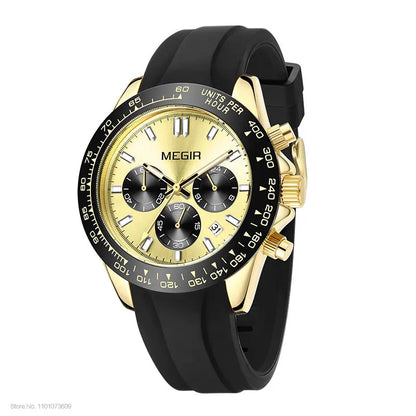 Montre homme MEGIR, marque de luxe, montre de sport à quartz, bracelet en acier inoxydable, étanche, chronographe, montre-bracelet
