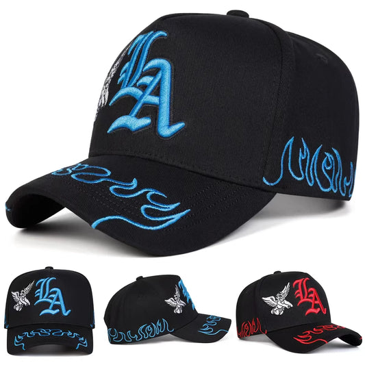 Unisex Gothic LA Angel Embroidery Baseball Caps Spring Autumn Outdoor Adjustable Casual Hats Sunscreen Hat Sports Cap