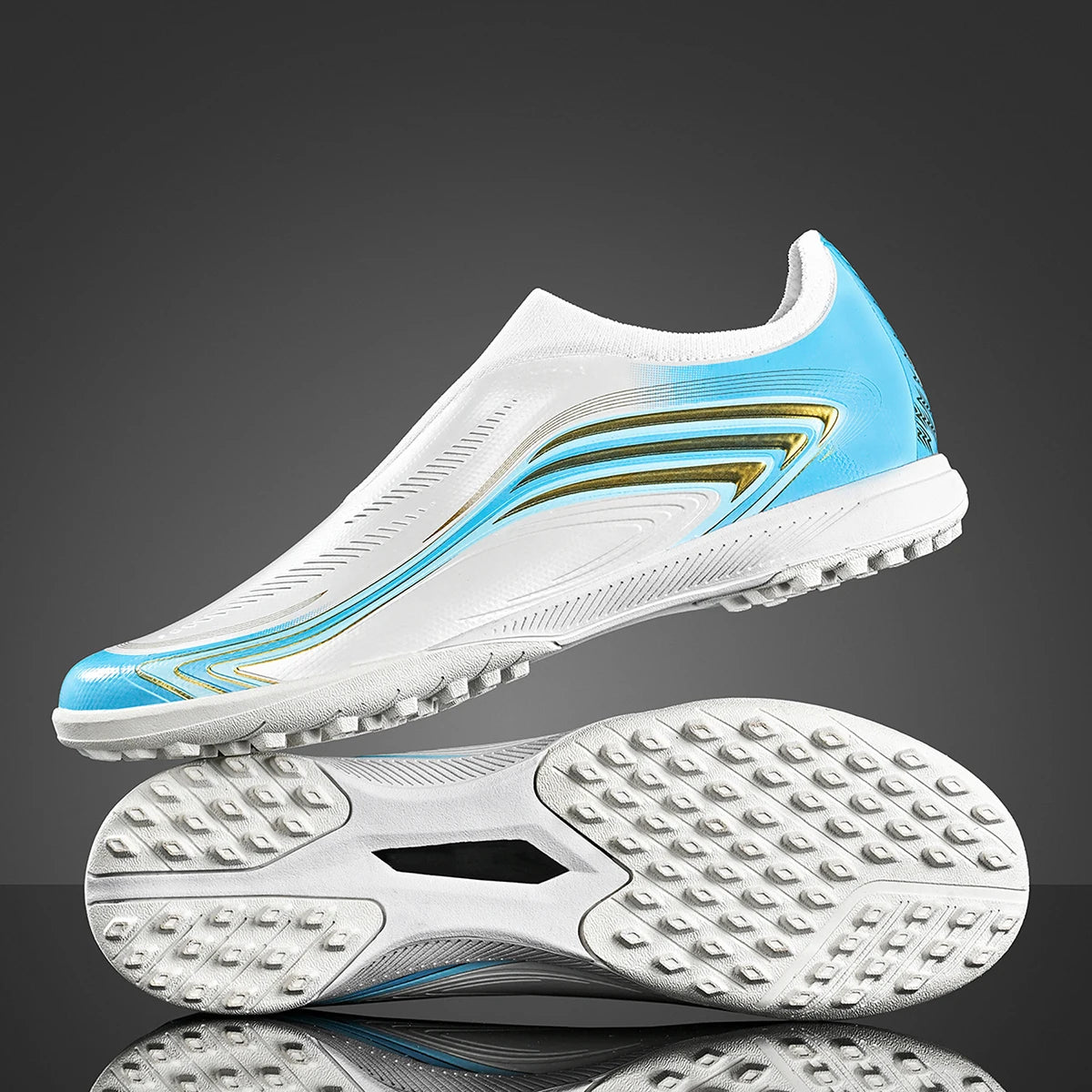 Chaussures de football TF unisexes, crampons légers pour terrain synthétique, semelle résistante à l'usure pour les matchs de football sur gazon artificiel en extérieur