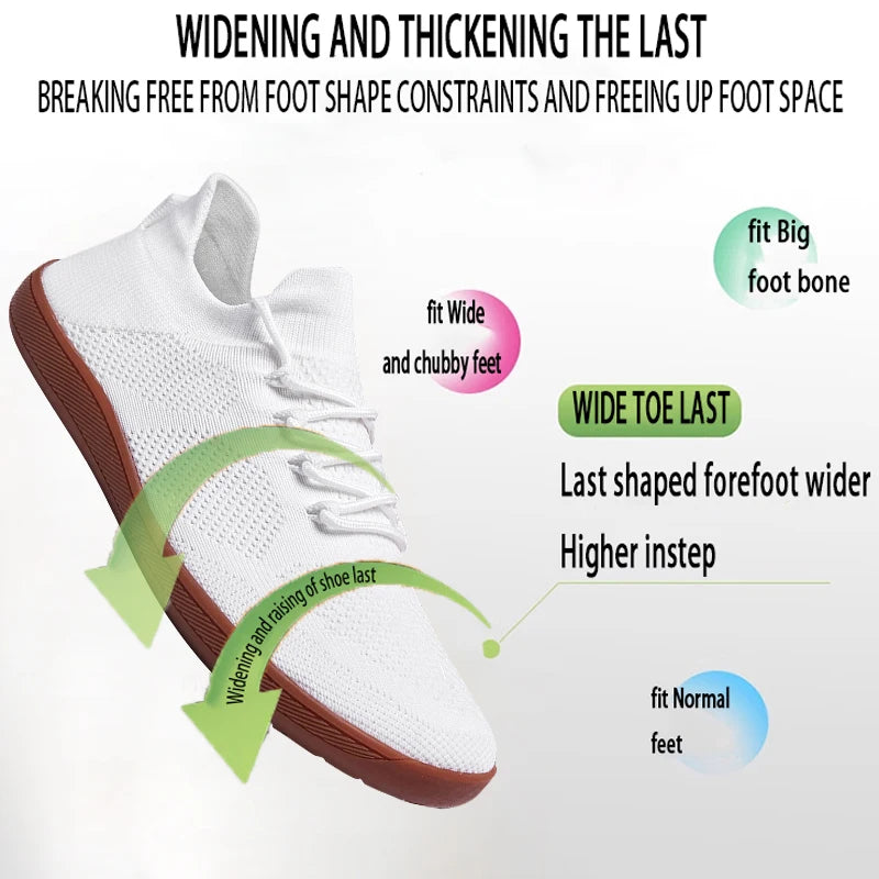 Unisex Minimalist Barefoot Shoes Lightweight Breathable Wide Toe Sneakers for Outdoor Casual Walking