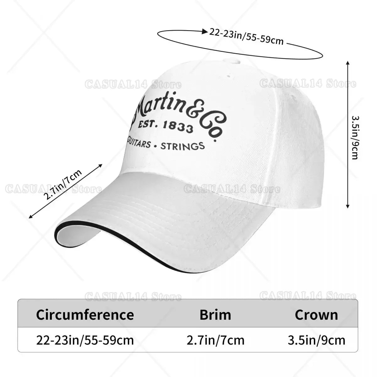 Authentic Martin Guitar Black Design Cap Baseball Cap Streetwear Winter Hats Woman Men