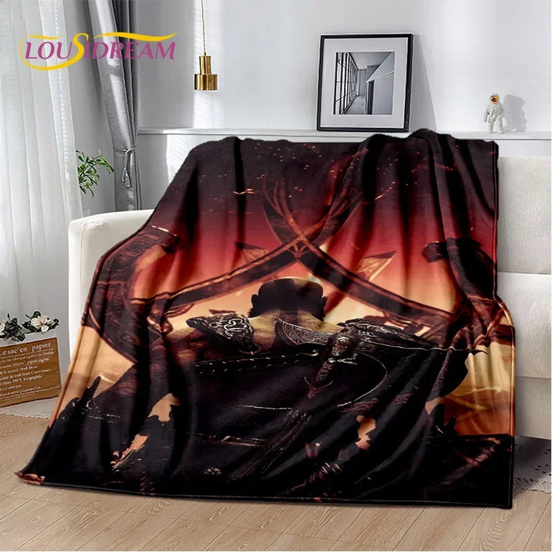 29 Style Kratos God of War Games Cartoon Blanket,Soft Throw Blanket for Home Bedroom Bed Sofa Picnic Travel Office Cover Gifts