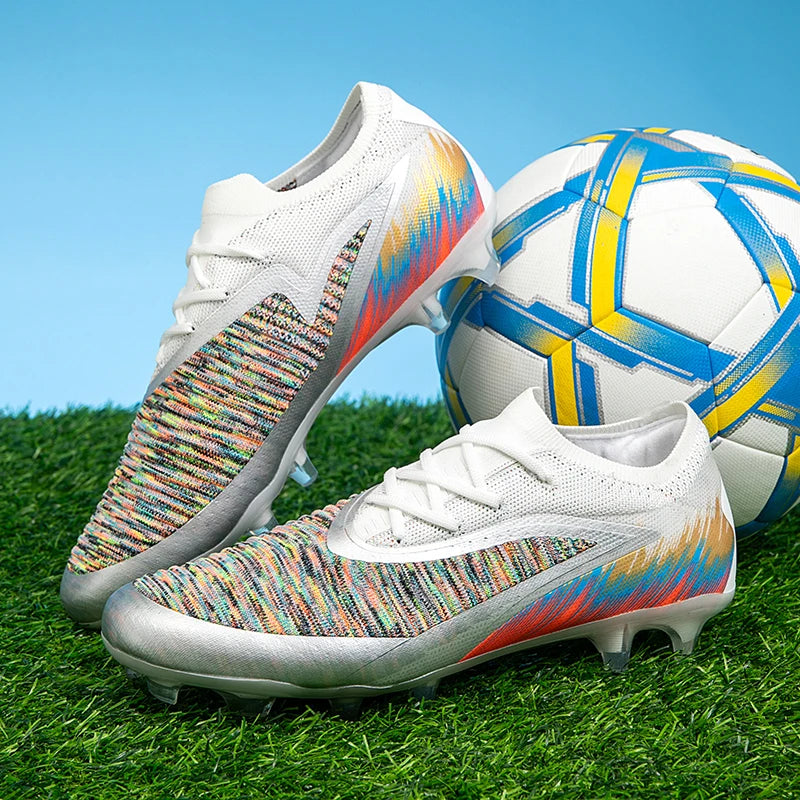 New Men's Football Boots Shoes Match Training Soccer Shoes Non-Slip Cleats Long Spikes FG Ultralight Outdoor Sneakers Drop Shipping