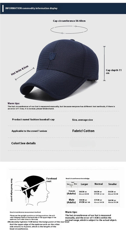 Frühjahr/Sommer – Neue Baseballkappe aus Netzgewebe – Outdoor-Sportkappe – Atmungsaktiv – Sonnenschutzkappe – Schlichte Freizeitkappe für Herren und Damen