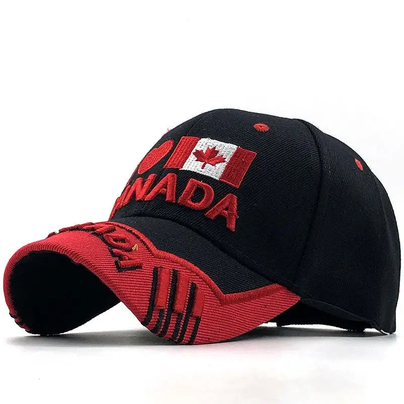 Farben Kontrast Kanada Bestickte Baseballkappe für Herren und Damen Snapback-Kappe Dad-Hats Angelkappe Bone Gorra